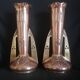 Pair of Jugendstil vases in copper and brass, German mark GBN