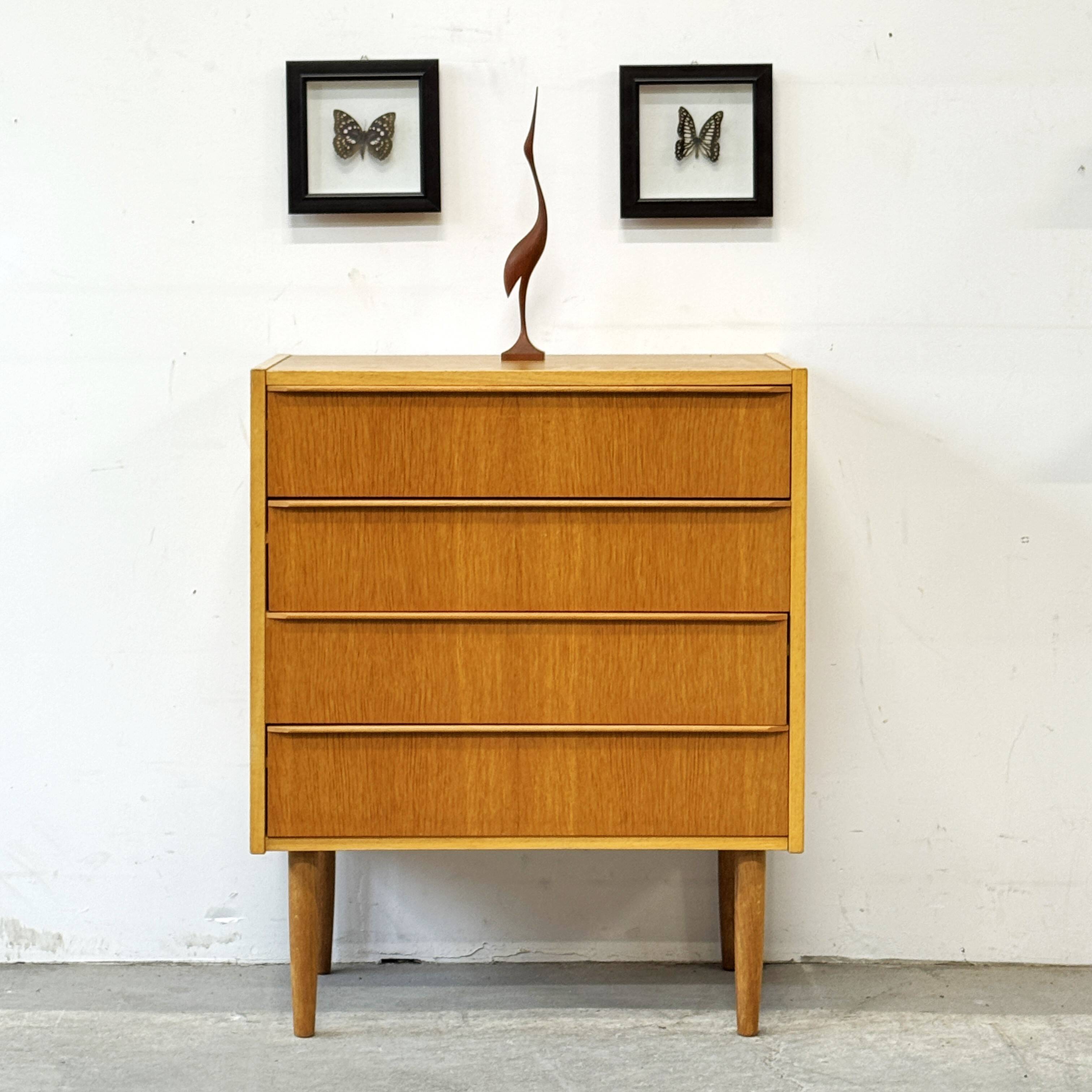 Oak Drawer Cabinet, Denmark, 1970s, Mid-Century, Vintage