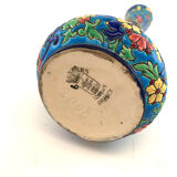 Soliflore vase in blue enamels of Longwy