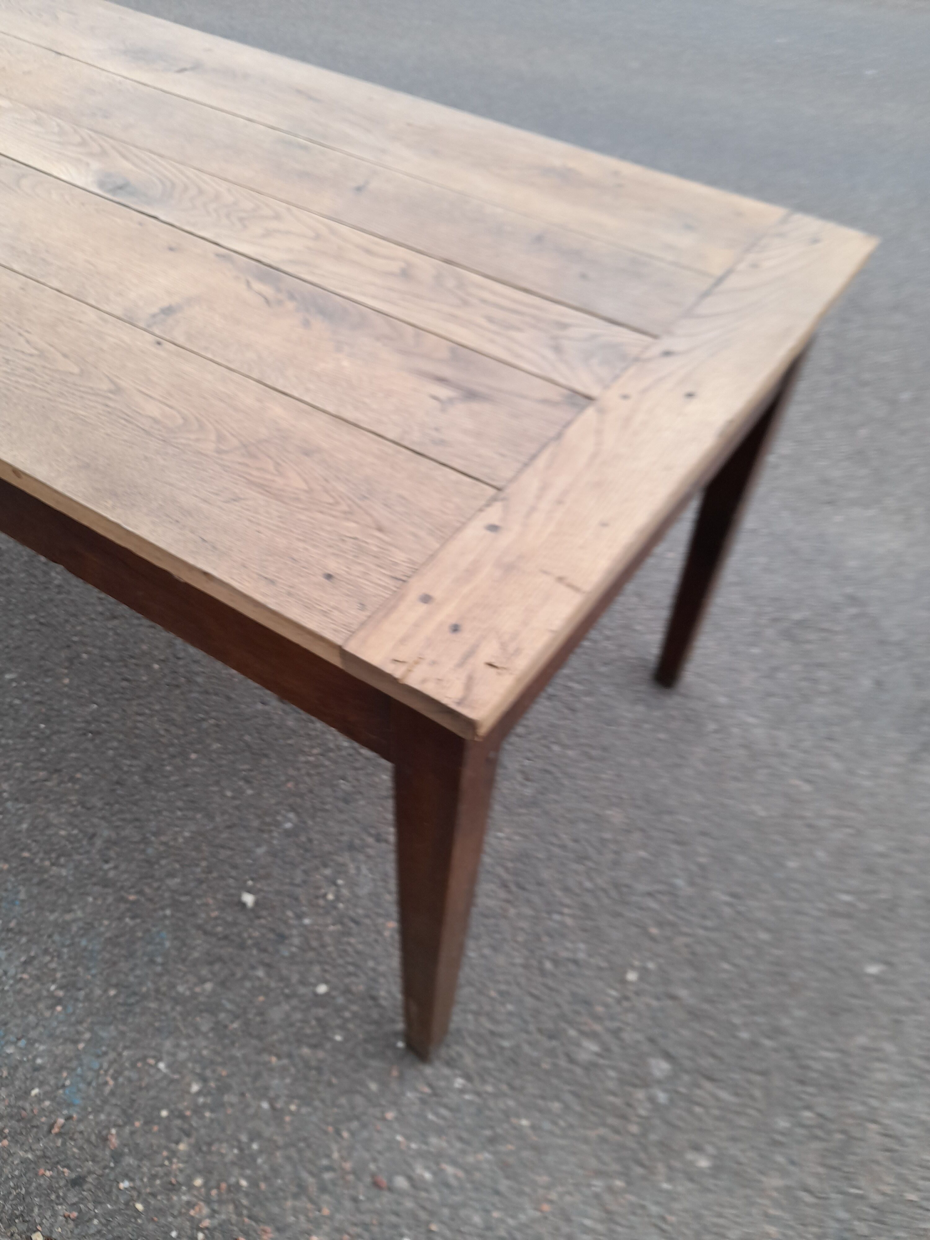 Old farm table 1900 in oak -1m67