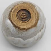 Trilogy of cups or Japanese-style goblets by the Danish ceramist Gutte Eriksen using RAKU technique.