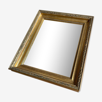 Petit miroir cadre bois doré