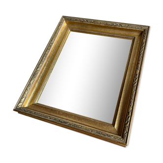 Petit miroir cadre bois doré