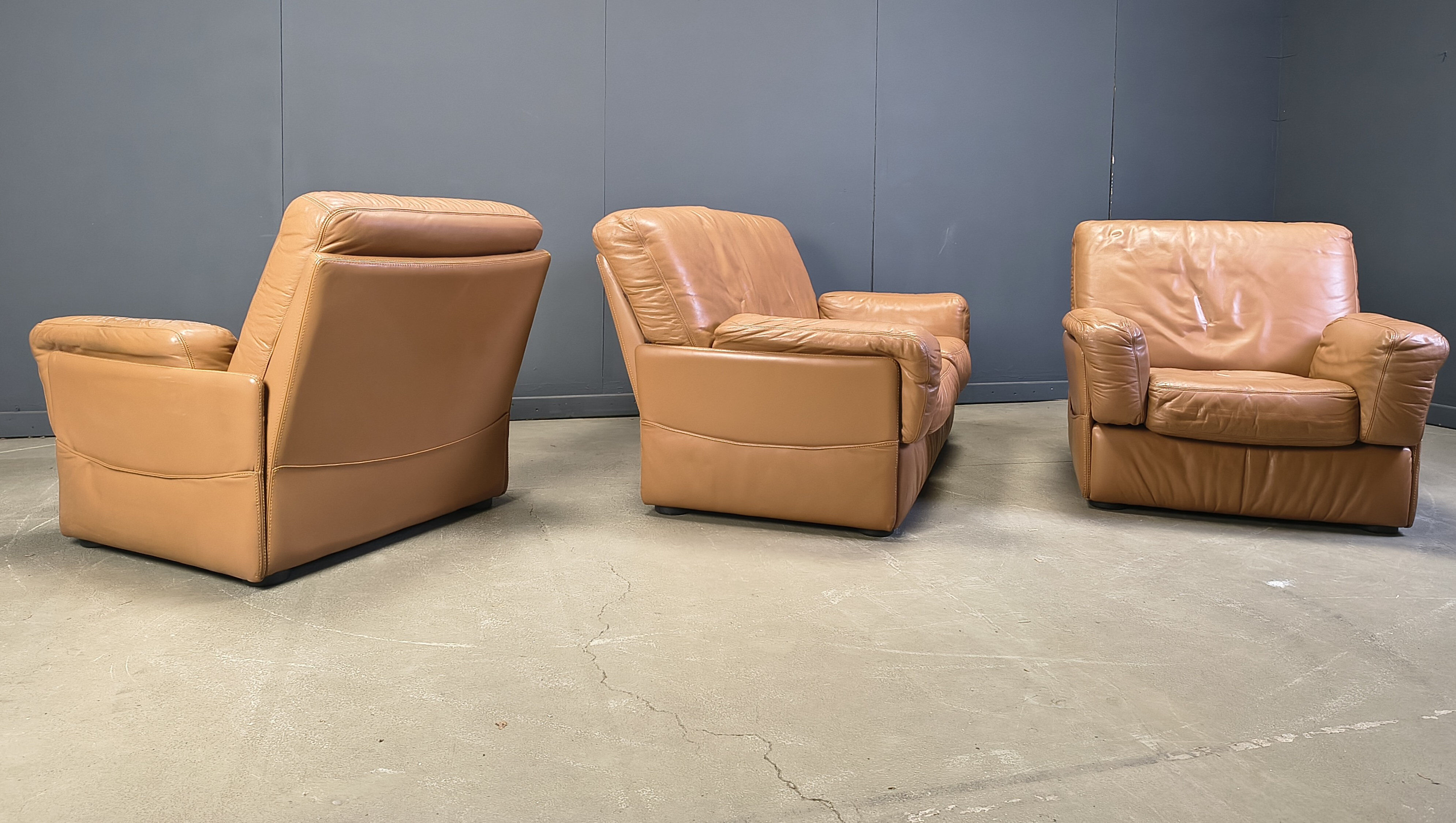 Vintage sofa set by Durlet, 1980s