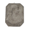 Plaque ancienne sculptée en pierre signée poitevin 1880