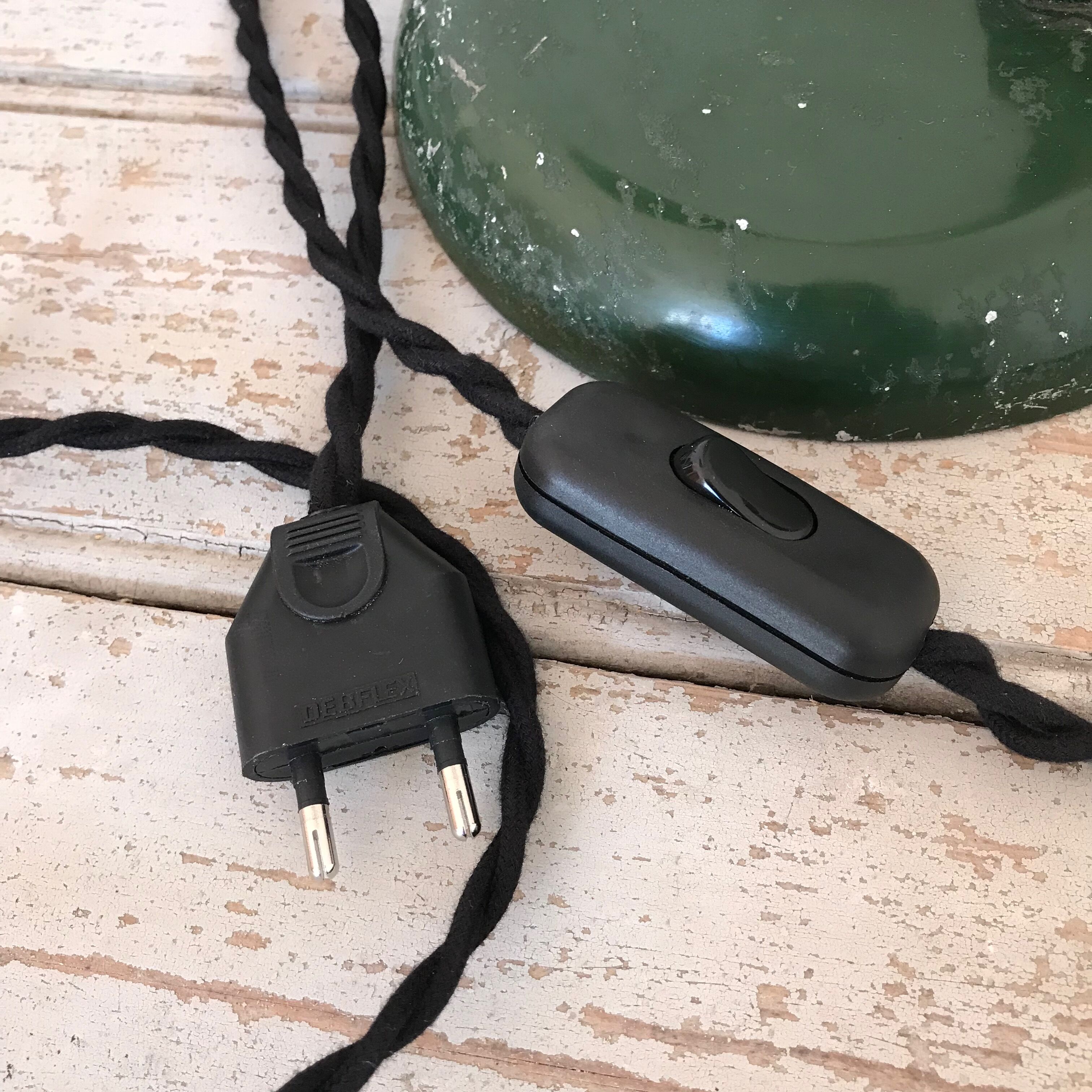 Green metal desk lamp