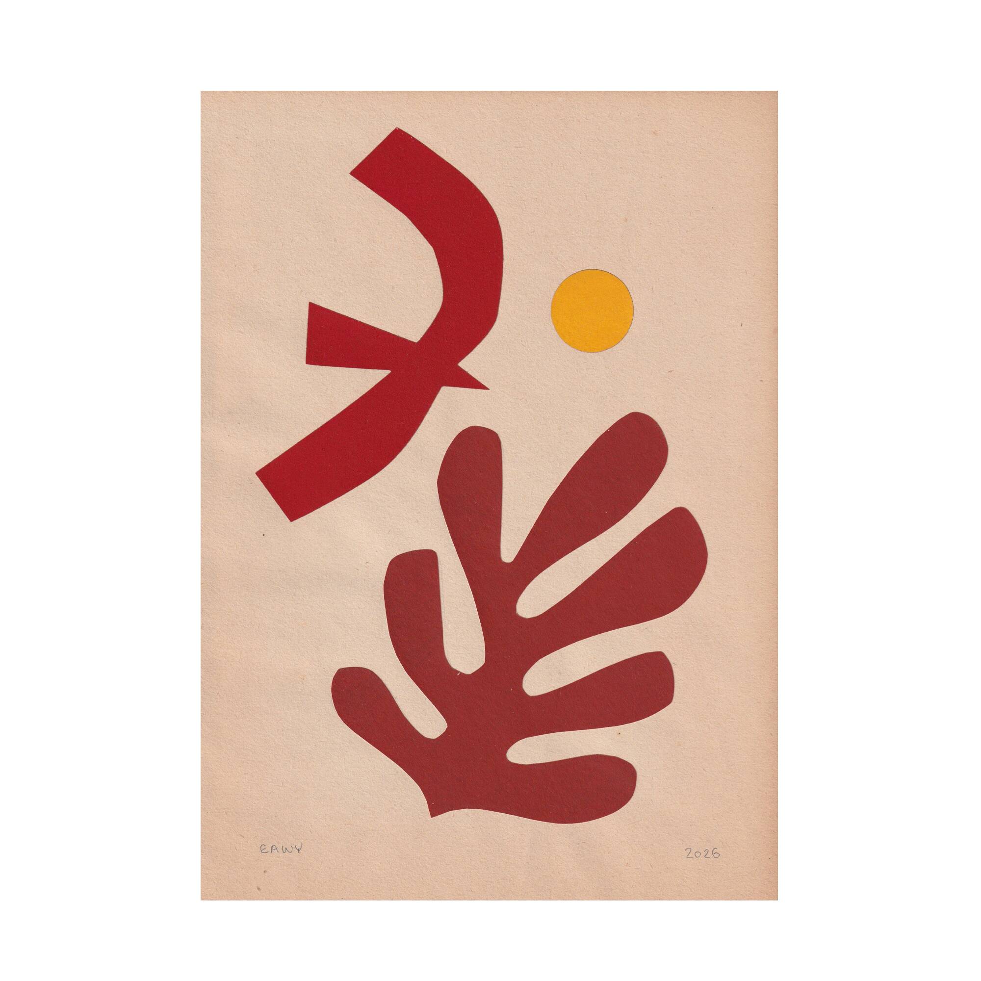 A duo of contemporary collages inspired by Matisse signed eawy.