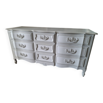Louis XV style 9-drawer double chest of drawers