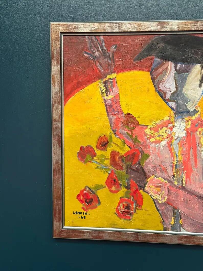 Original Swedish Oil on Canvas - "Matador" by Gösta Lewin (1920–2016)