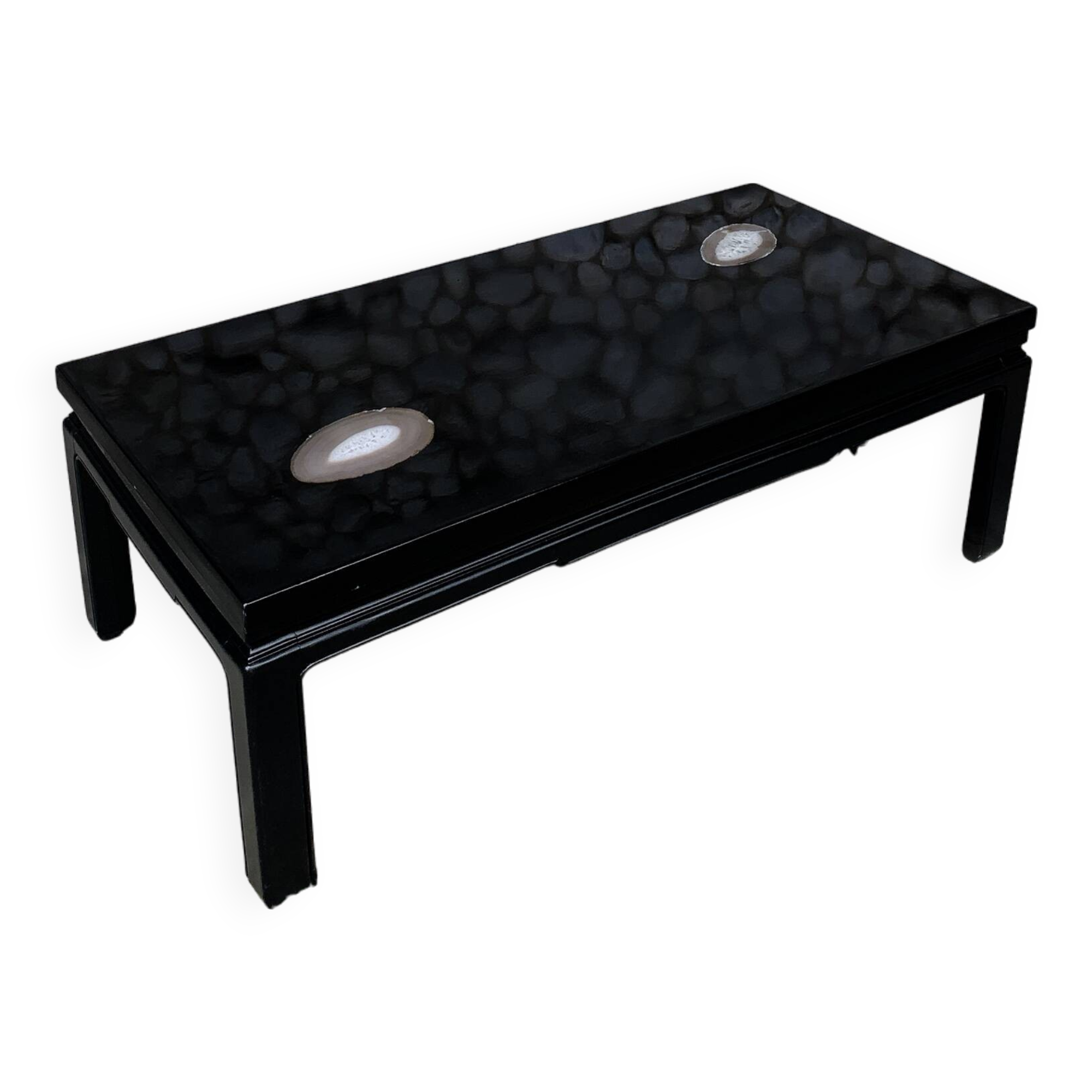 Coffee table inclusion agathes Belgian design 1970