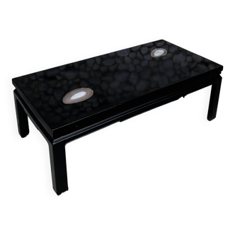 Coffee table inclusion agathes Belgian design 1970