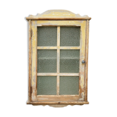 Wall cabinet glazed wooden cabinet 50's