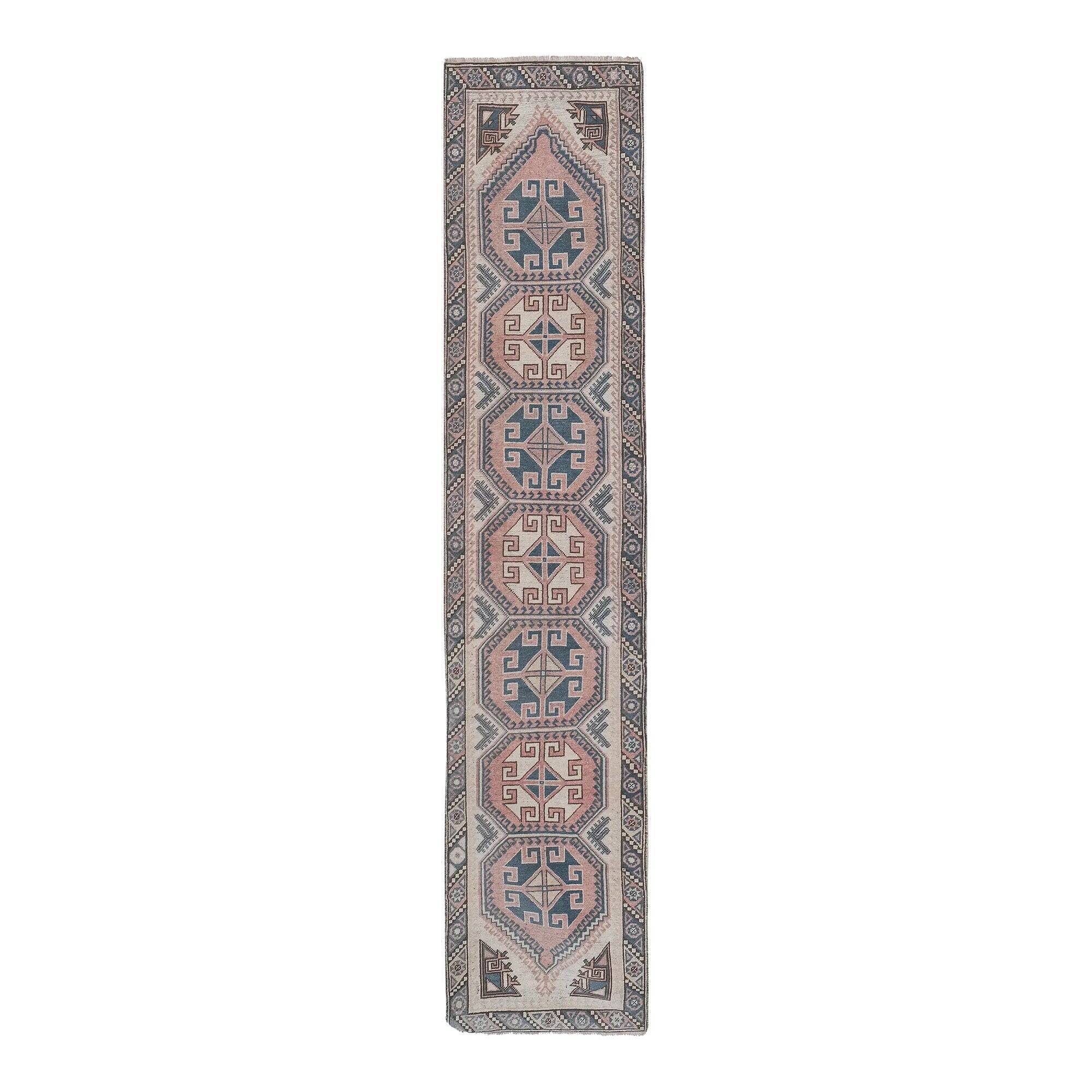 Vintage Turkish hallway rug 67x317 cm