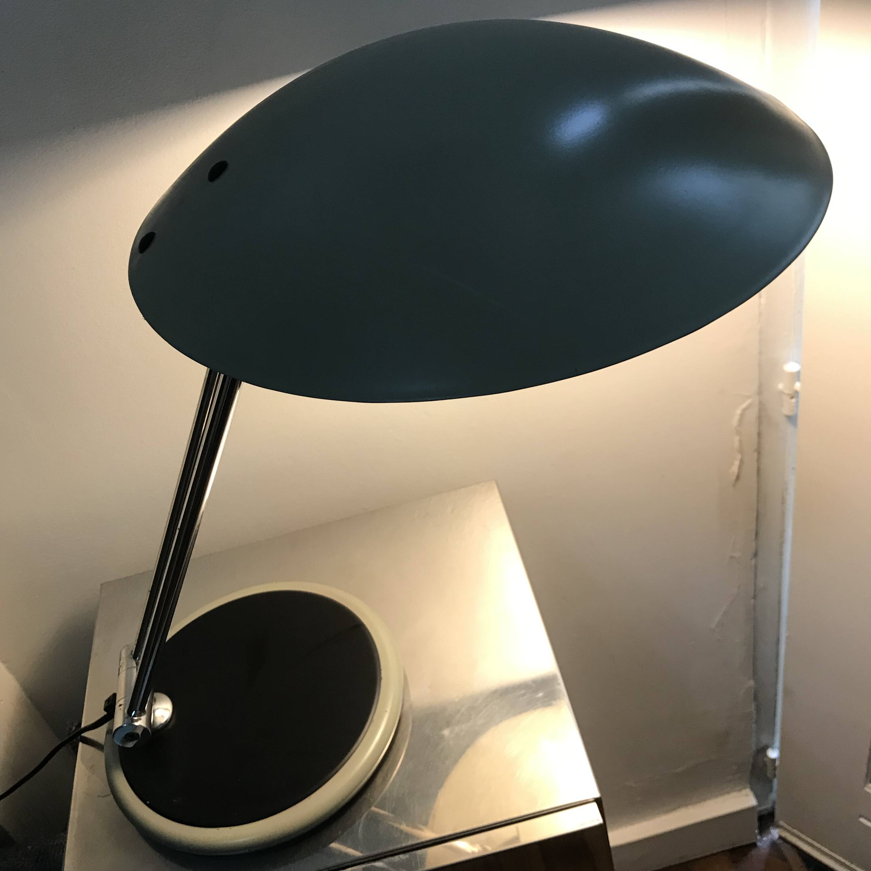 Vintage Desk Lamp • Saucer • Aluminor • Space Age • 1960