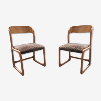 Chaises Baumann traineau vintage 1960