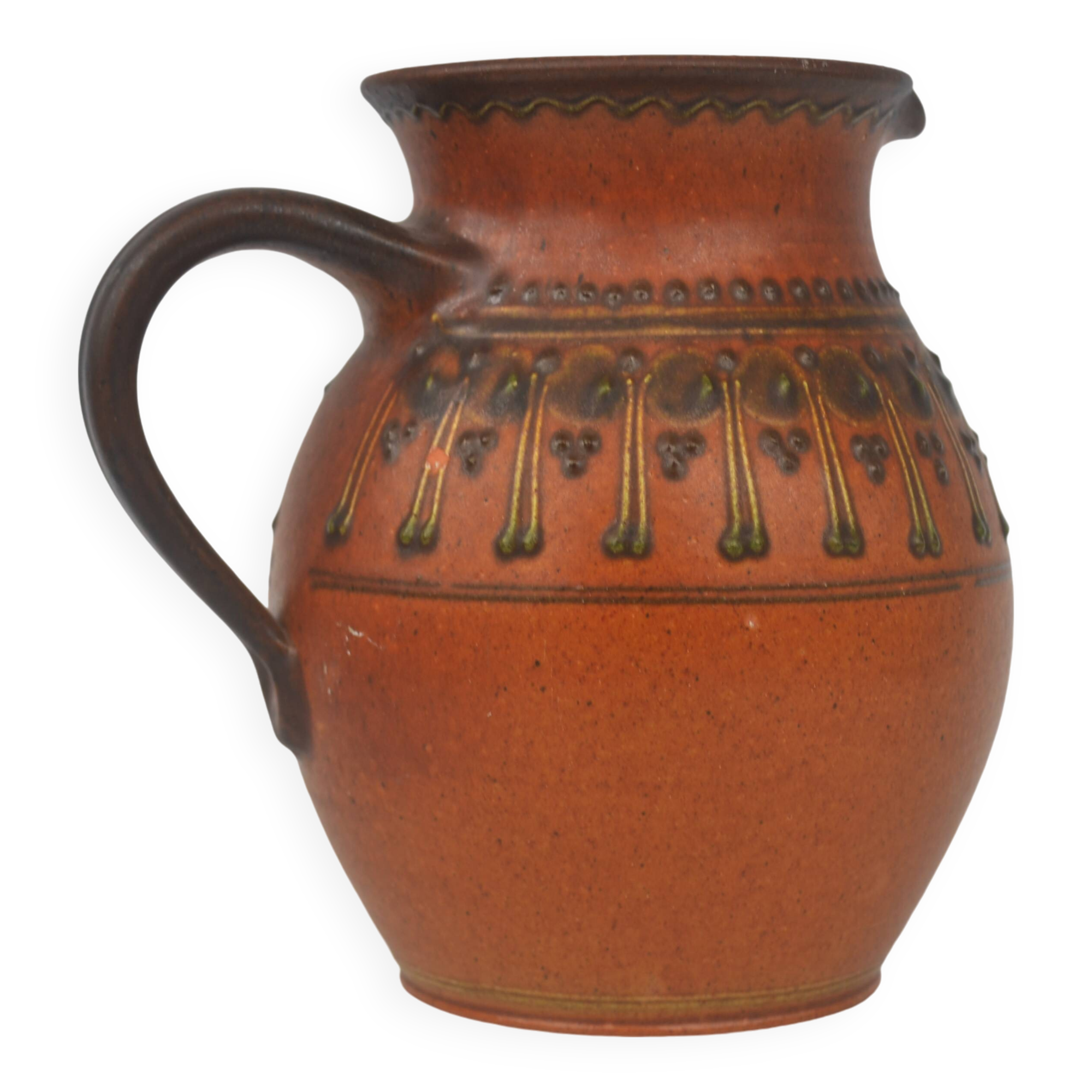 Gerhard Bauer Design Hand painted ceramic jug  18cm tall