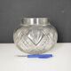 Cut crystal ball vase