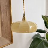 Medium size yellow opaline pendant light