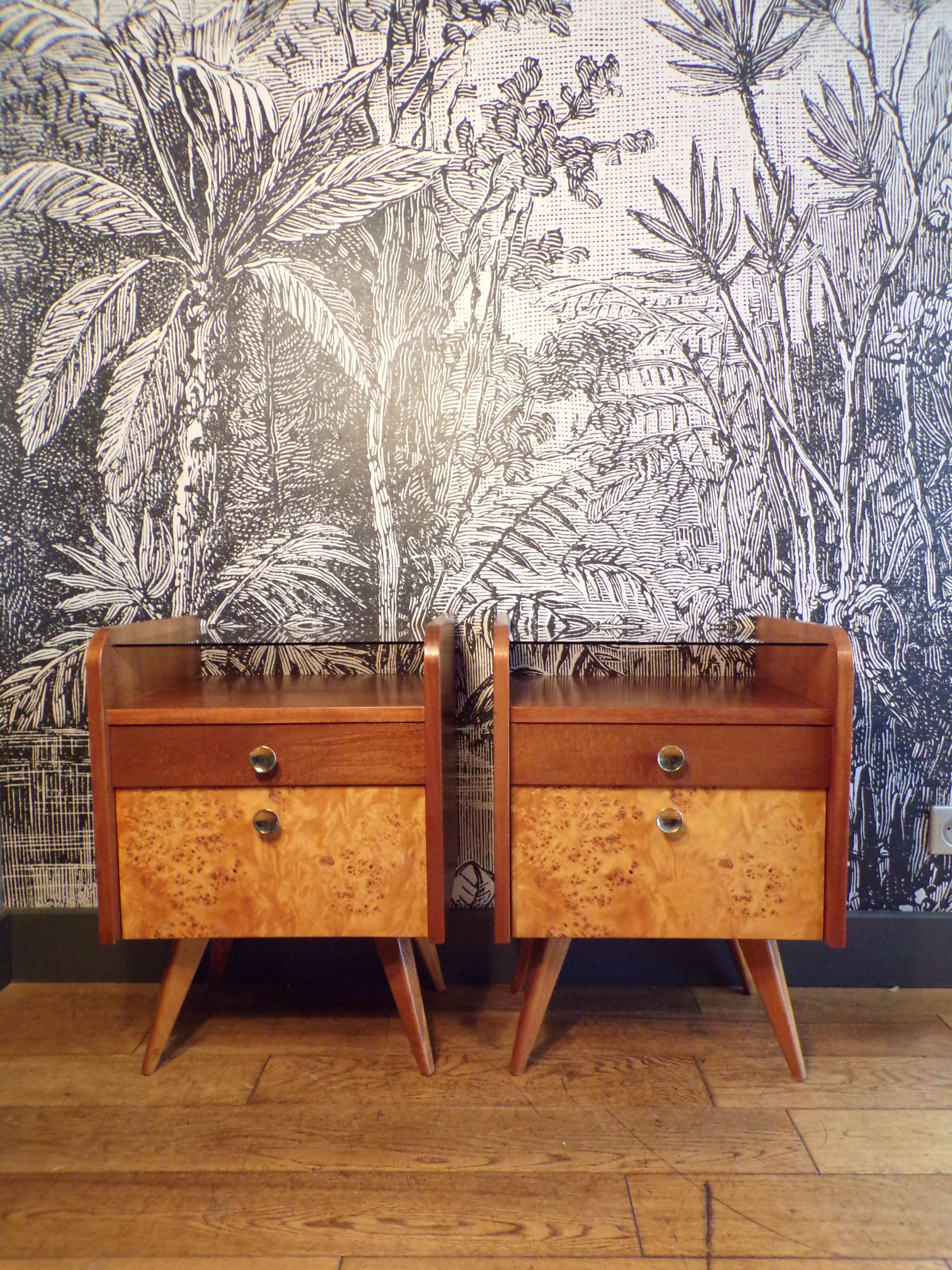 Paire de chevets vintage
