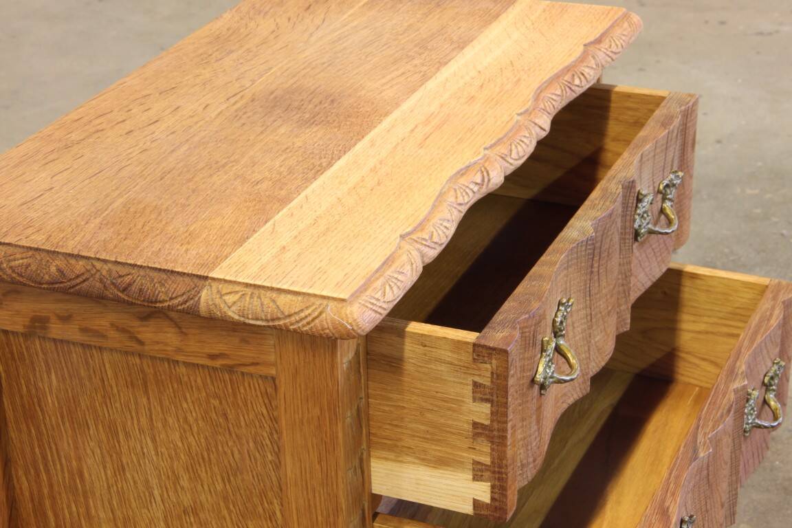 Vintage 1960s Danish modern oak nightstands in the style of Henning Kjærnulf