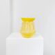 Vase en Verre Jaune Vintage – Verre Soufflé à la Bouche, Fini Mat, Années 1970, Style Italien du Milieu du Siècle