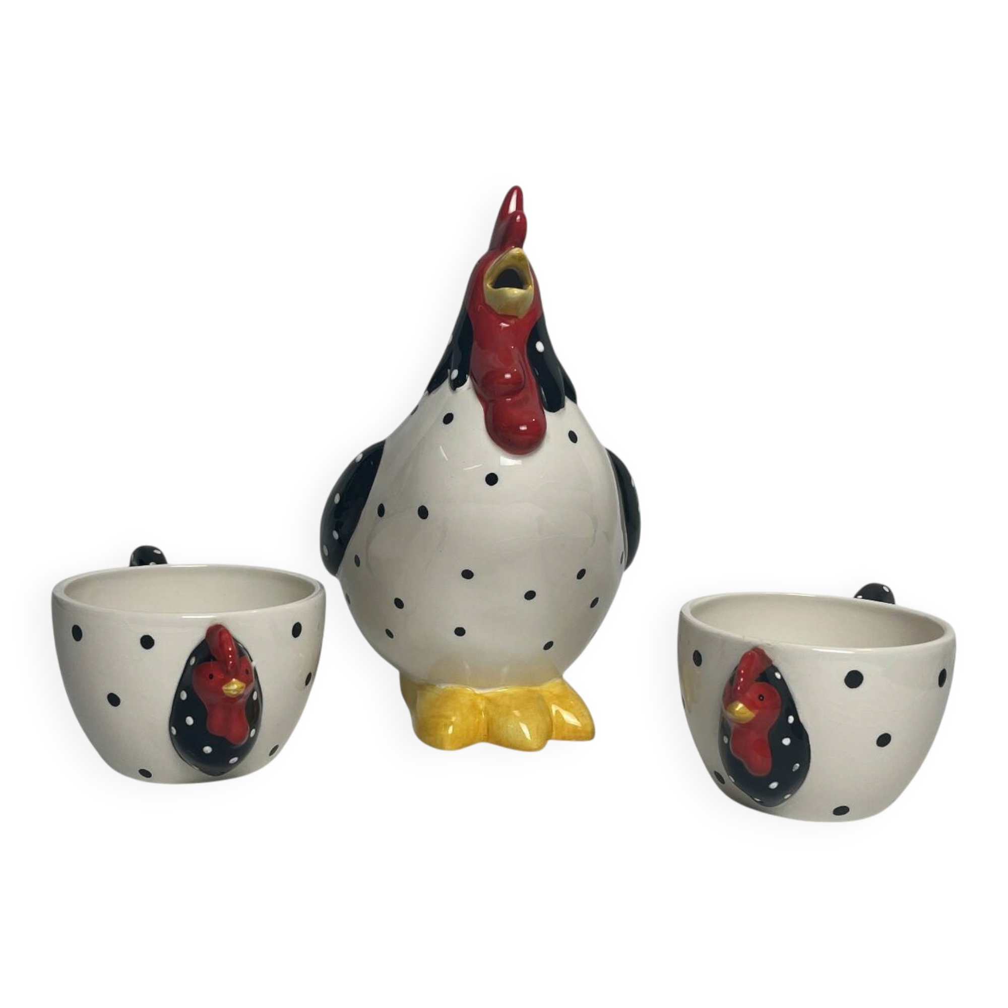 3-piece whimsical hen tea or chocolate set