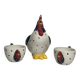 3-piece whimsical hen tea or chocolate set