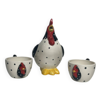 3-piece whimsical hen tea or chocolate set