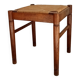 Vintage straw stool in cherry wood 70s/80s