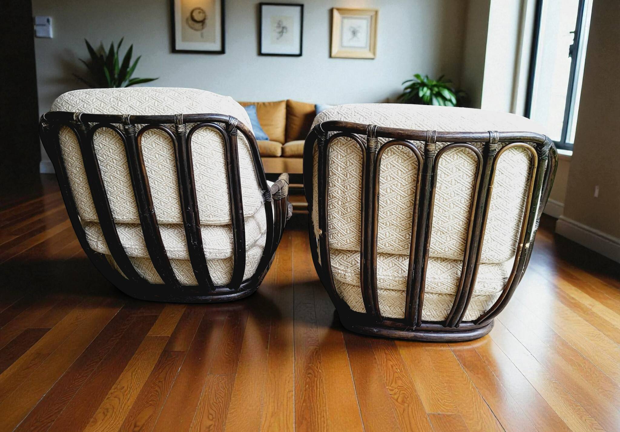 Rattan lounge chairs from the 1970s (*2)
