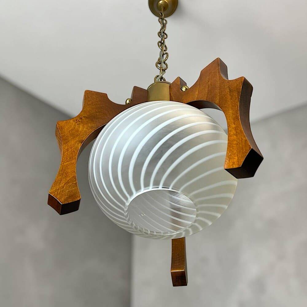 Scandinavian style 194770s wooden lamp
