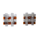 Pair of poliarte sconces by Albano Poli, 1970, Murano Italy