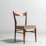 Set of slender mid-century dining chairs with finely curved backs, 1960s