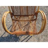 Vintage rattan and wicker armchair