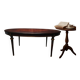 Oval Louis XVI style table with half-moon extensions.