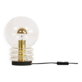 Wonderful 1970s bubble glass and brass table lamp by Glashutte Limburg