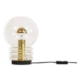 Wonderful 1970s bubble glass and brass table lamp by Glashutte Limburg