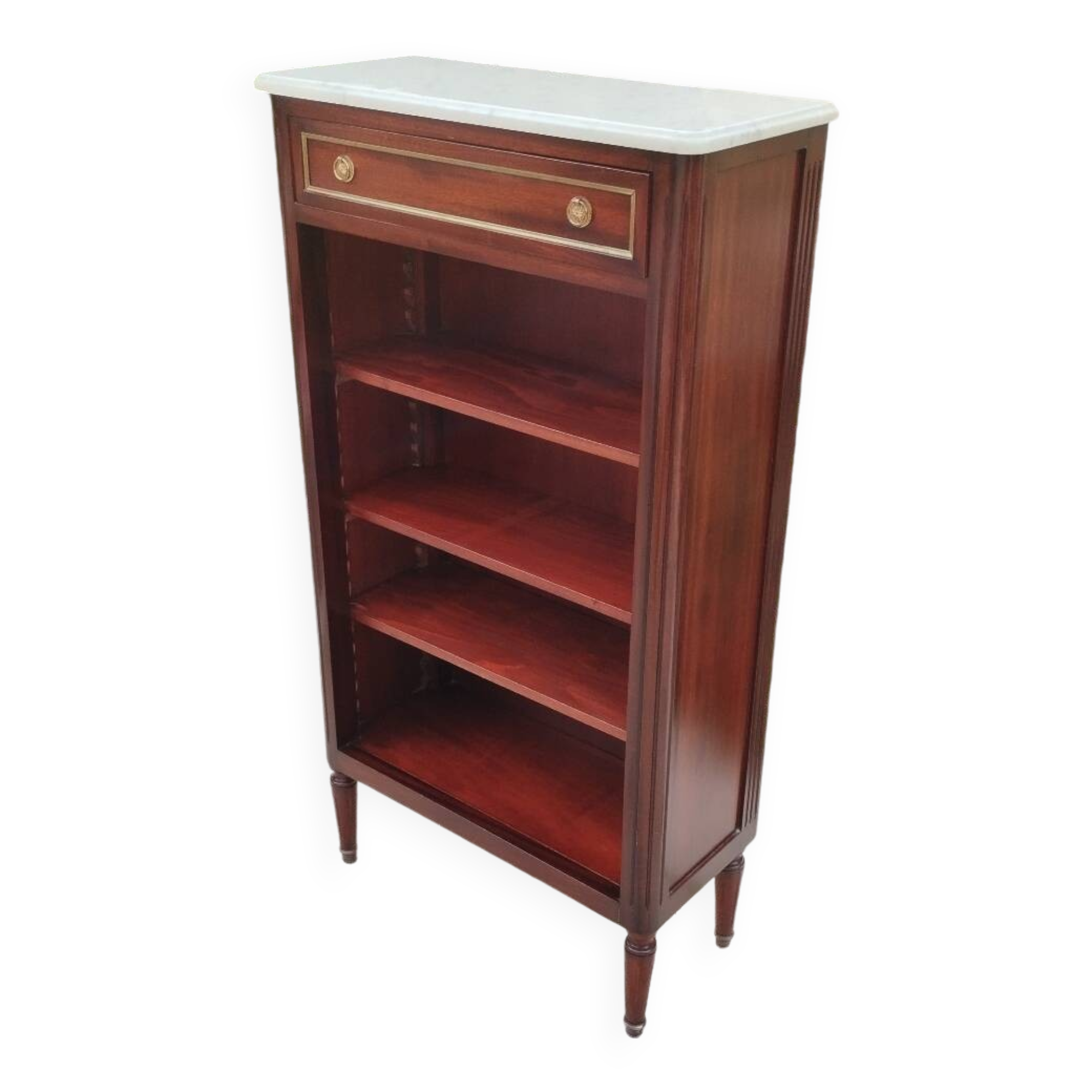 Antique Bibus bookcase in Louis XVI style with marble top
