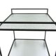 Minimal steel and wired glass sixties tea trolley