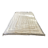 Tapis beni ouarain blanc - tapis berbere marocain tisse main - laine épaiss