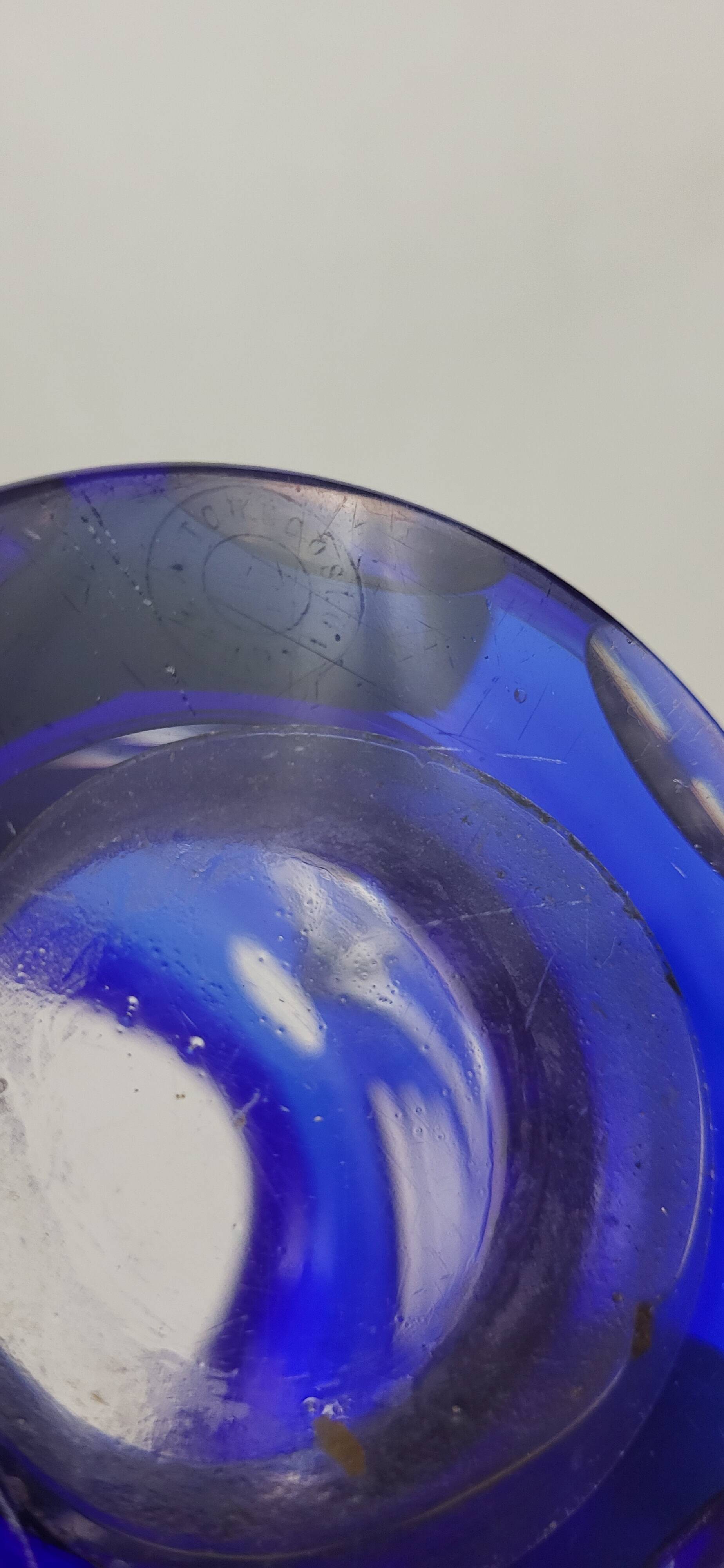 Cobalt blue crystal vase, Czechoslovakia