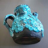 Vase pitcher fat lava turquoise