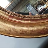 Oval mirror gilded wood - 84x100cm