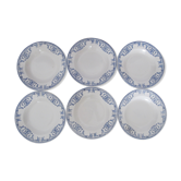 6 assiettes creuses en terre de fer de Digoin Sarreguemines.
