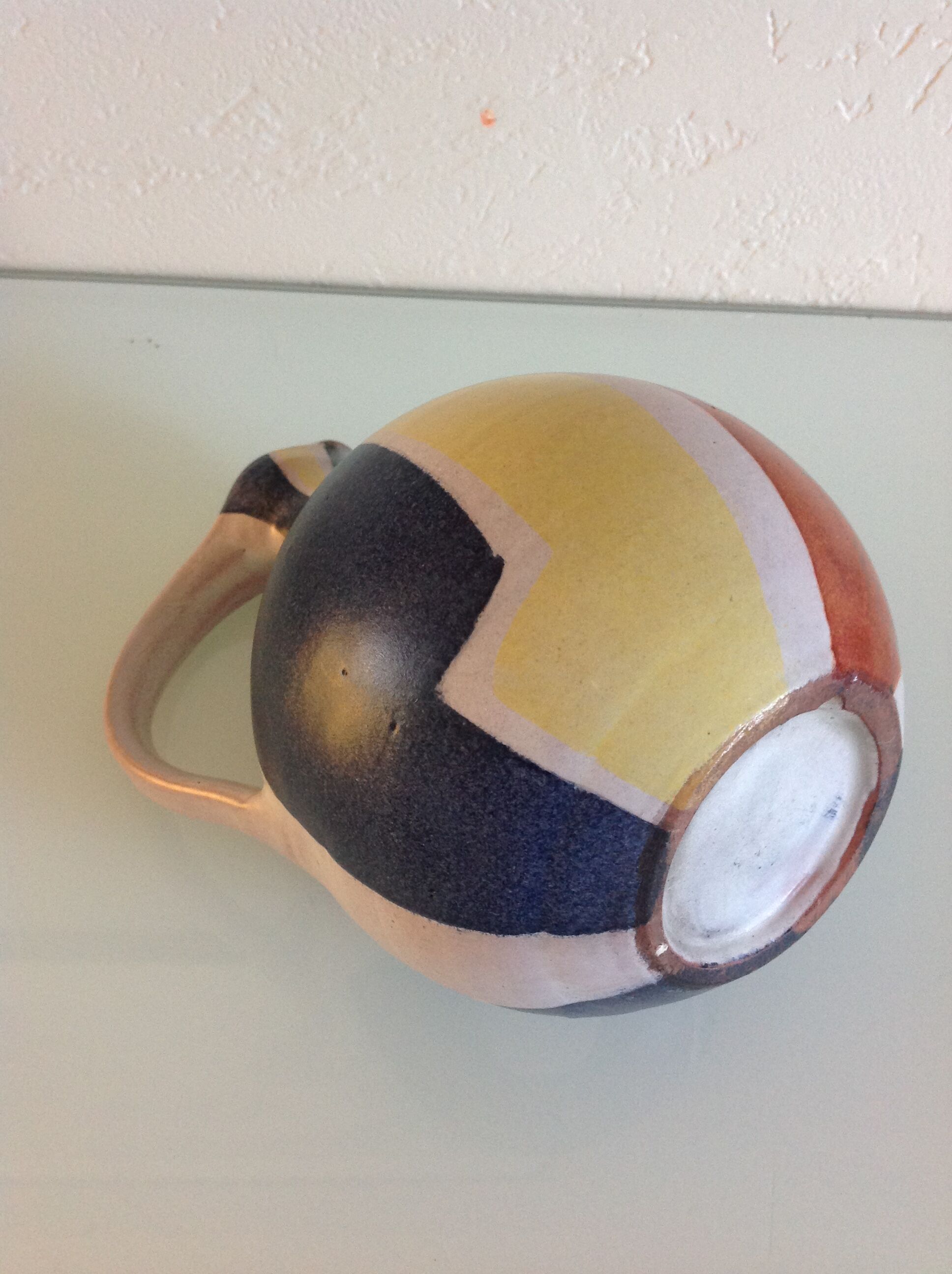 Vase ball vintage polychrome ceramic