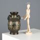 Antique cloisonné vase decorated in bronze, Japan, 19th century.
