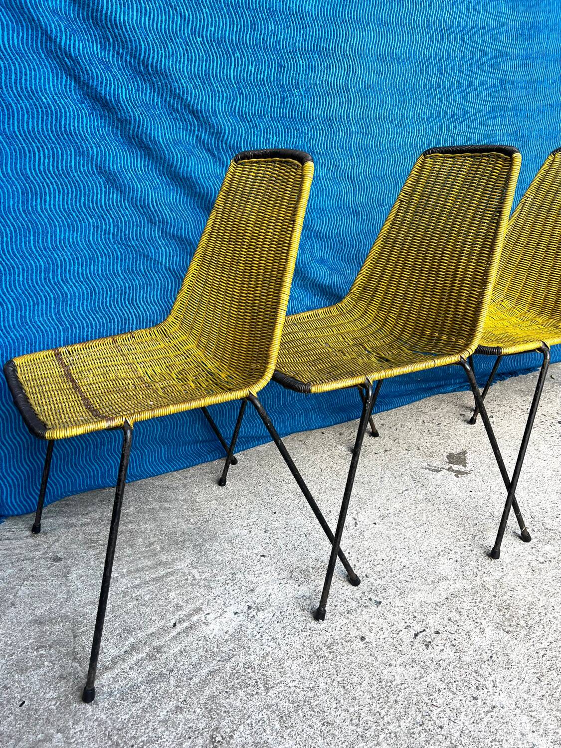 4 vintage “Baskets” chairs 1950s design Gian Franco Legler