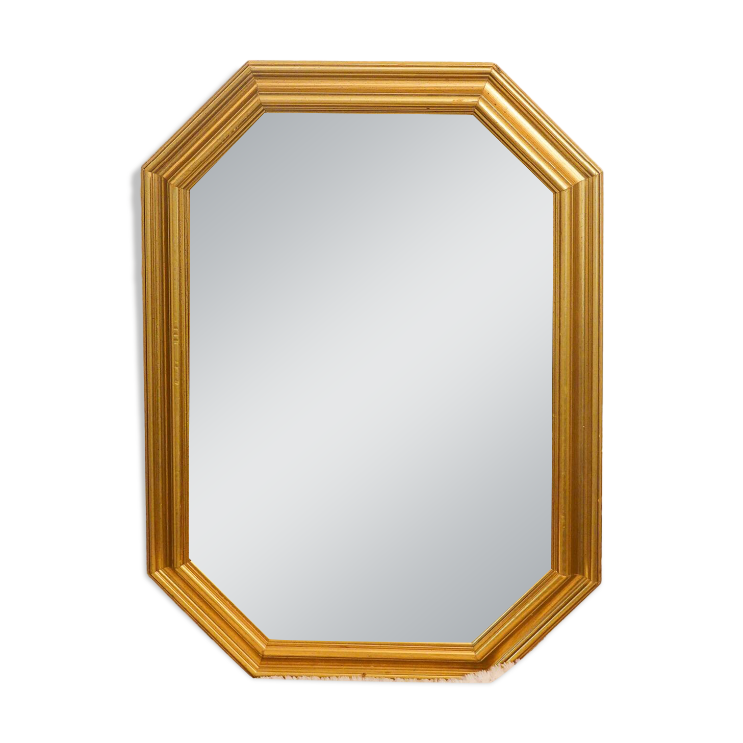 Art Deco style golden octagonal wall mirror