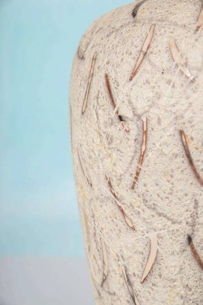 Vintage ceramic vase with glossy lava glaze, foreign vase from the 1960s.