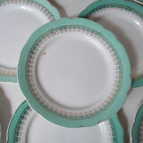 10 flat plates Digoin Sarreguemines mint gold